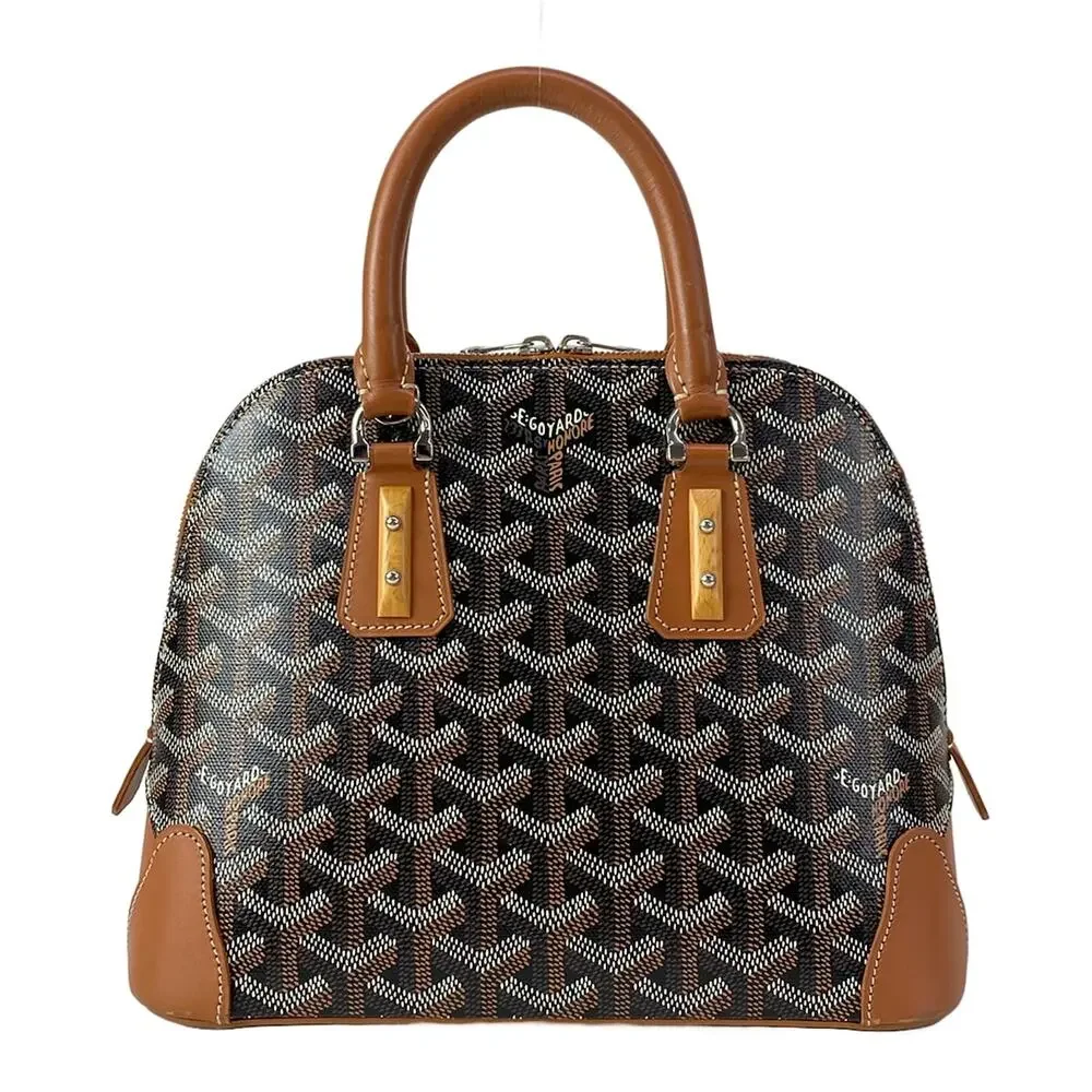 Goyard Vendome mini Handbag Black Brown White Coated Canvas Leather